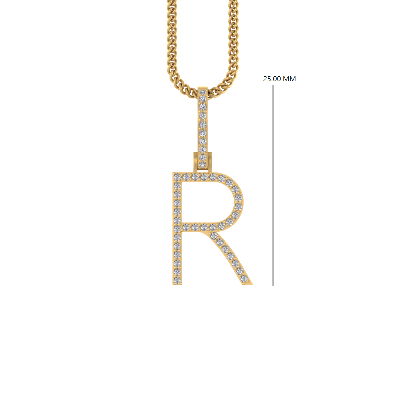 14K Gold Initial R Pendant