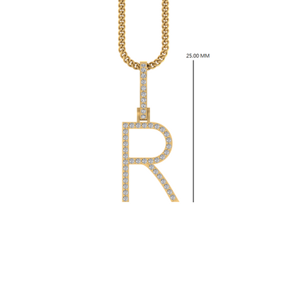 14K Gold Initial R Pendant