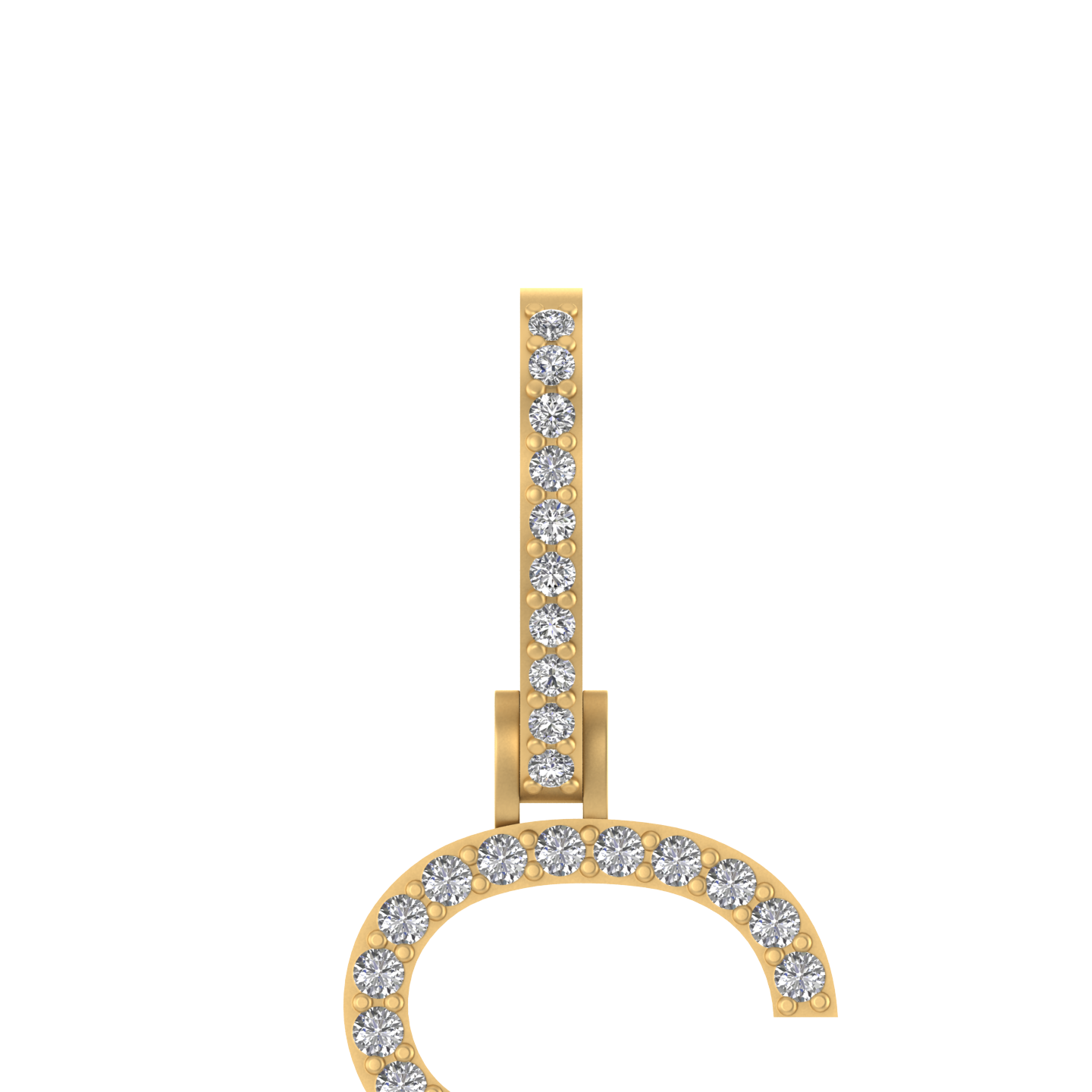 14K Gold Initial S Pendant