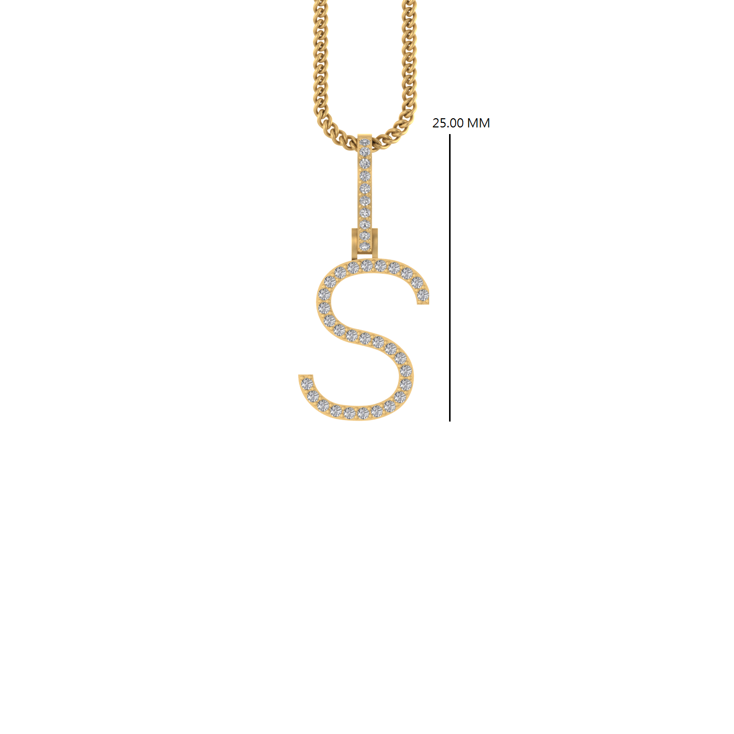 14K Gold Initial S Pendant