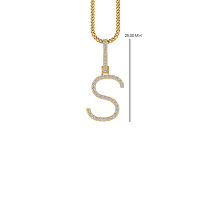 14K Gold Initial S Pendant