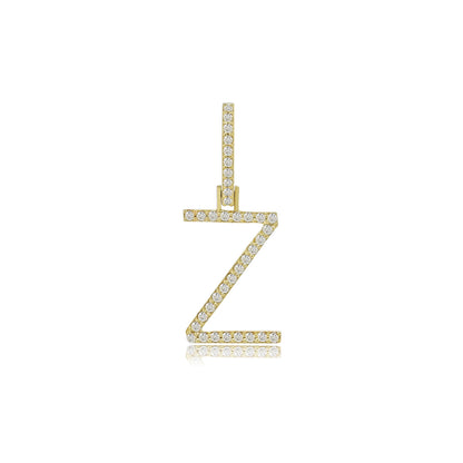 14K Gold Initial Z Pendant