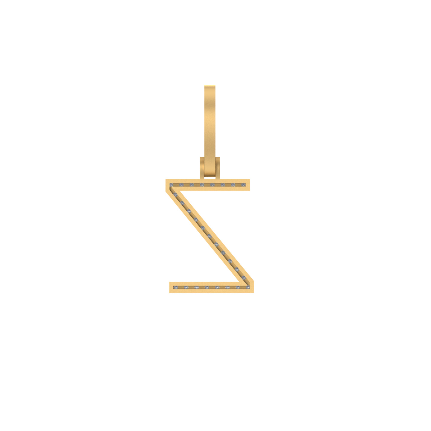 14K Gold Initial Z Pendant