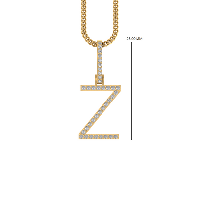 14K Gold Initial Z Pendant