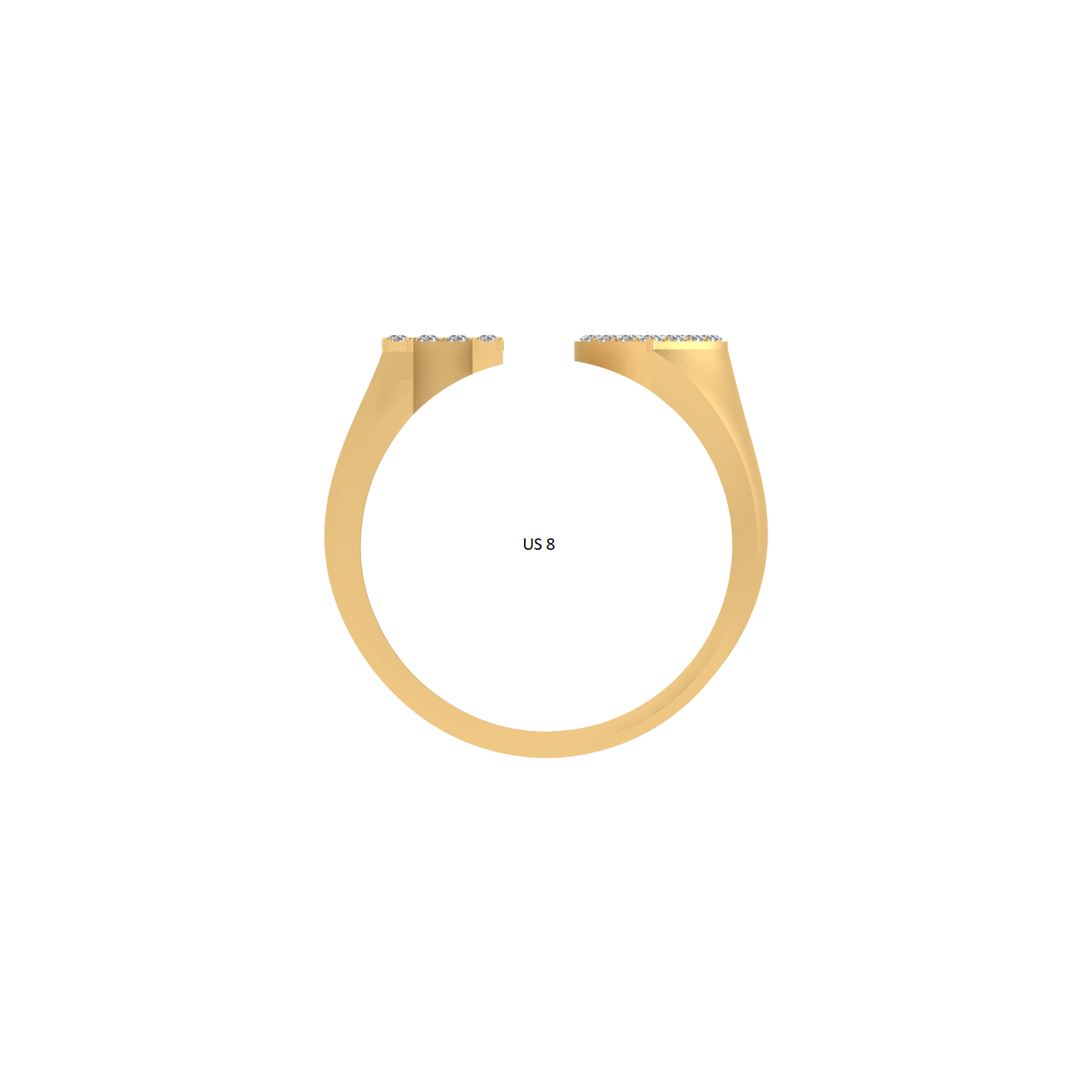 14K Gold letter H Ring 0.3 ctw