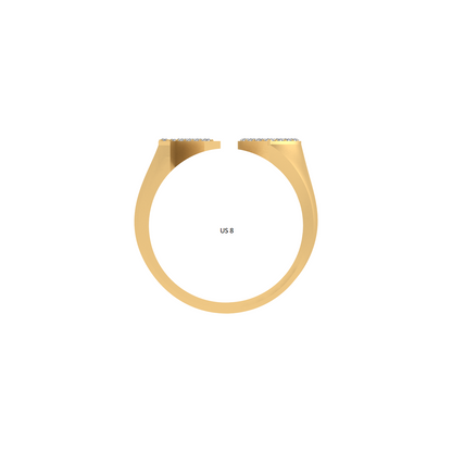 14K Gold letter K Ring 0.26 ctw