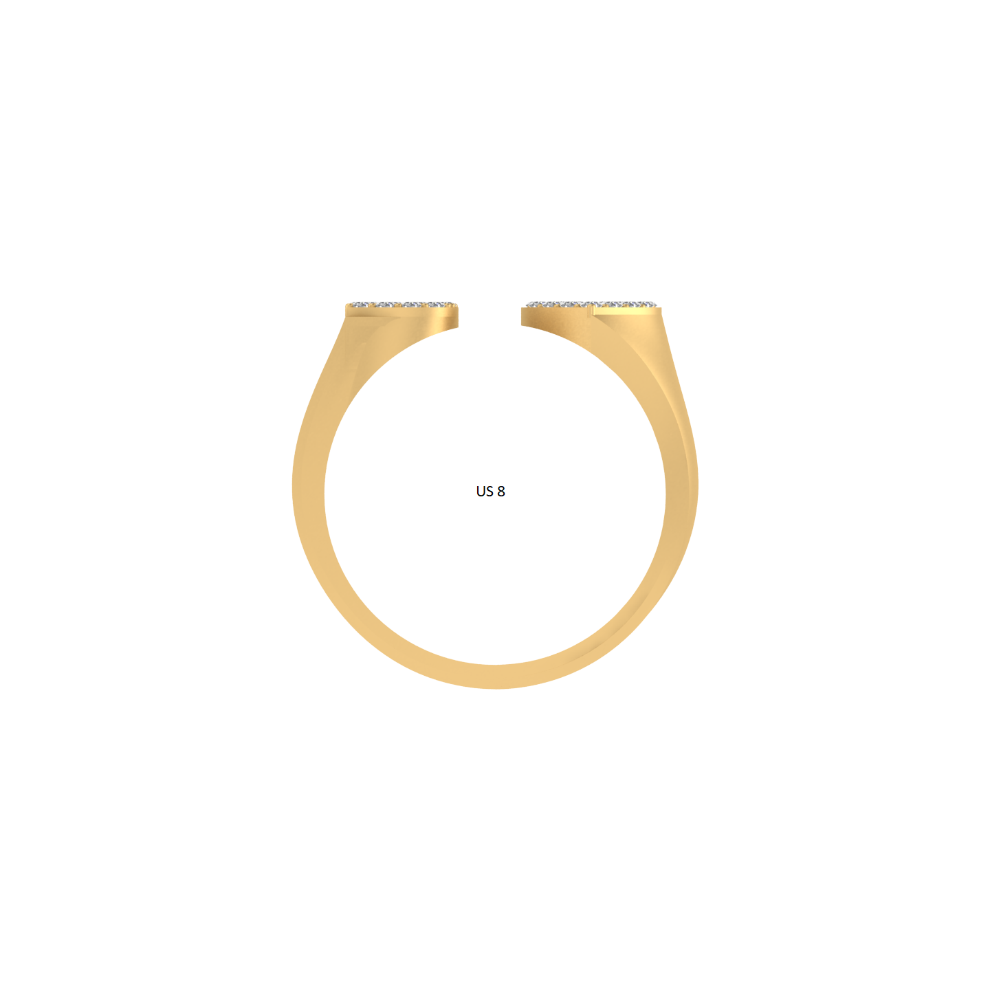 14K Gold letter S Ring 0.25 ctw