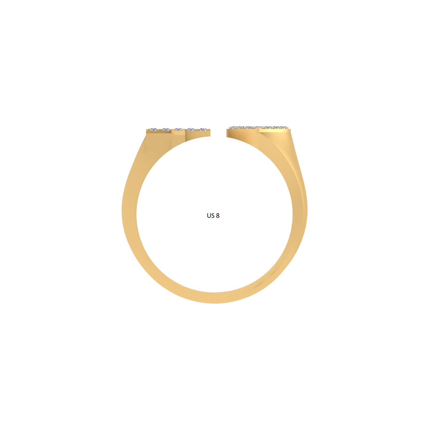 14K Gold letter T Ring 0.26 ctw