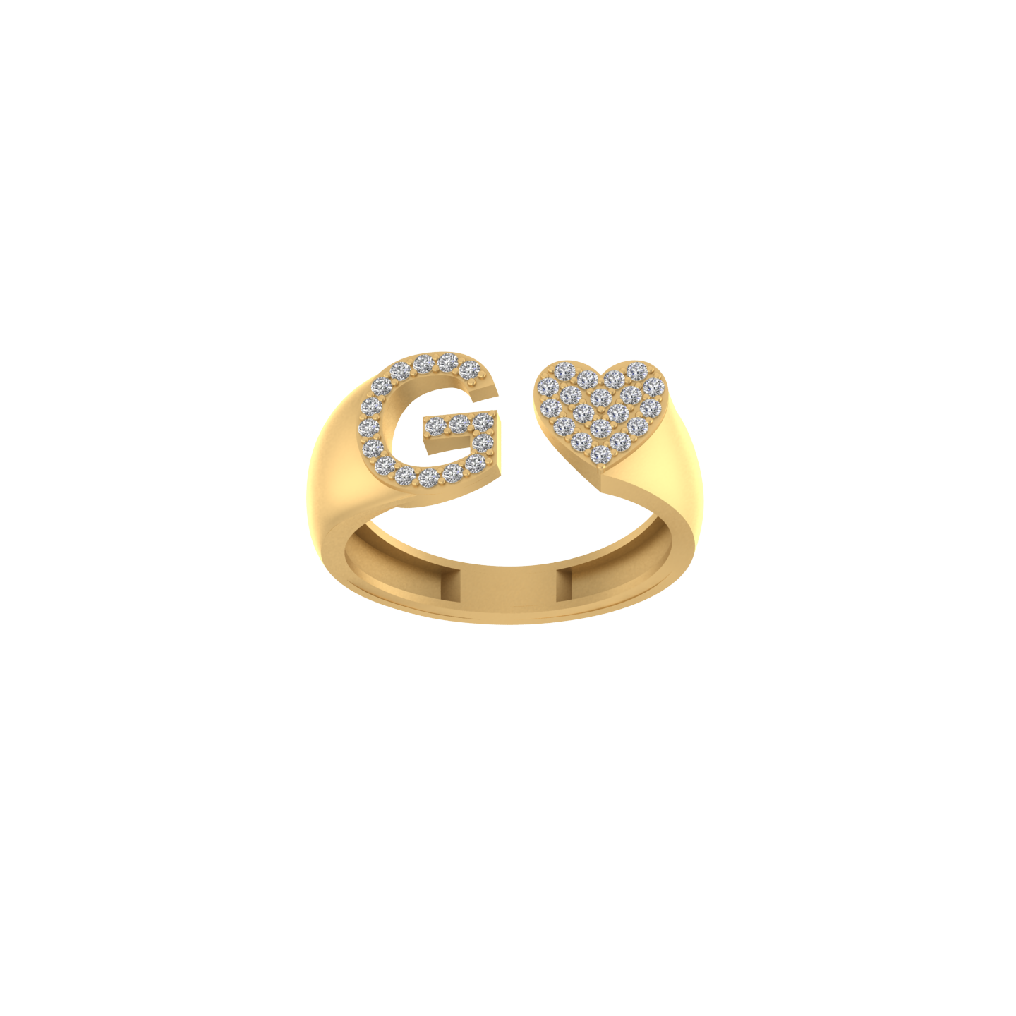 14K Gold letter G Ring 0.28 ctw