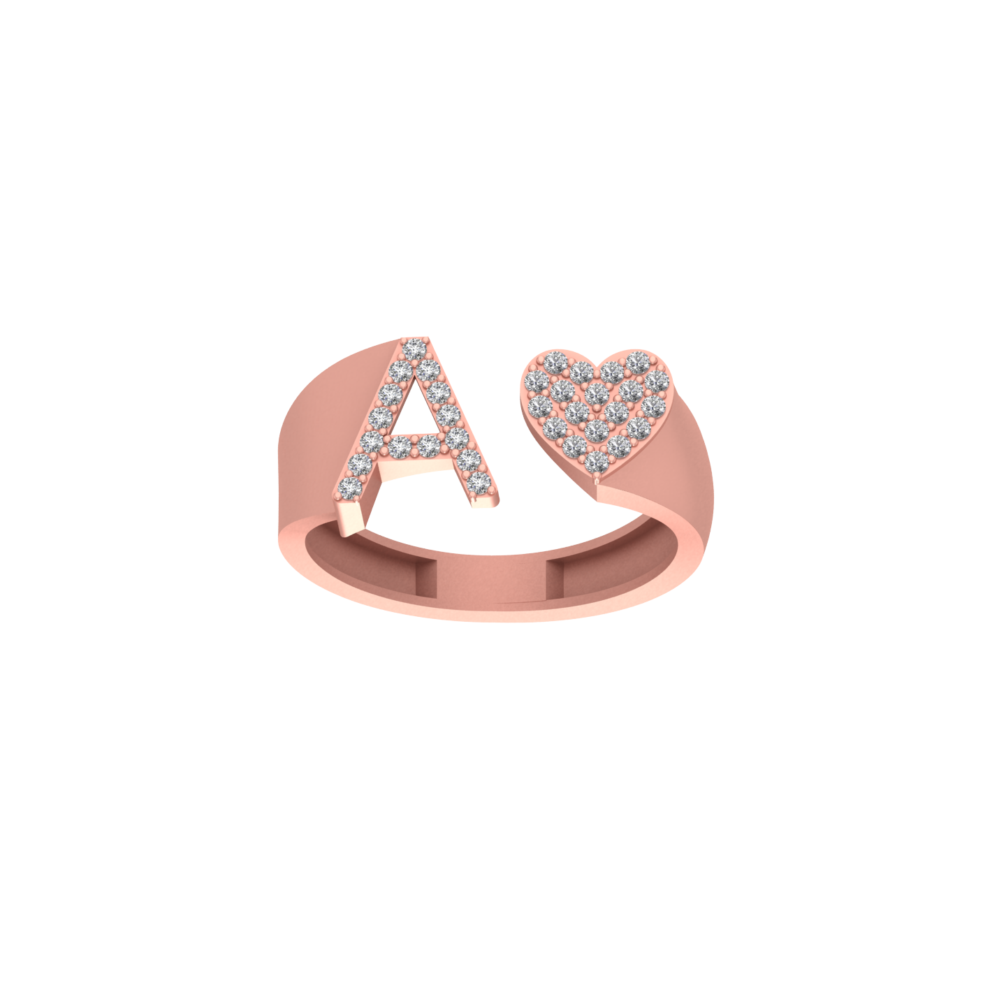 Letter A Ring, Gold Weight - 2.61 , Carat Weight - 0.27