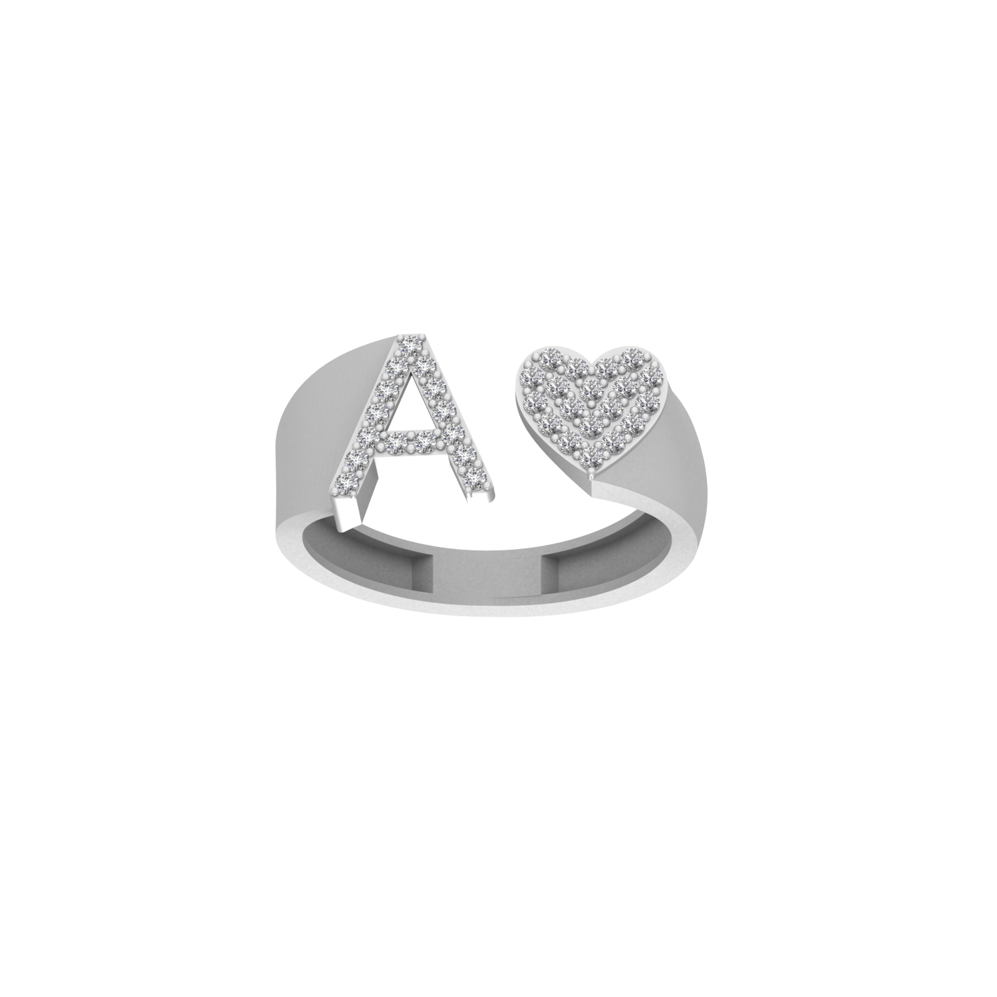 Letter A Ring, Gold Weight - 2.61 , Carat Weight - 0.27