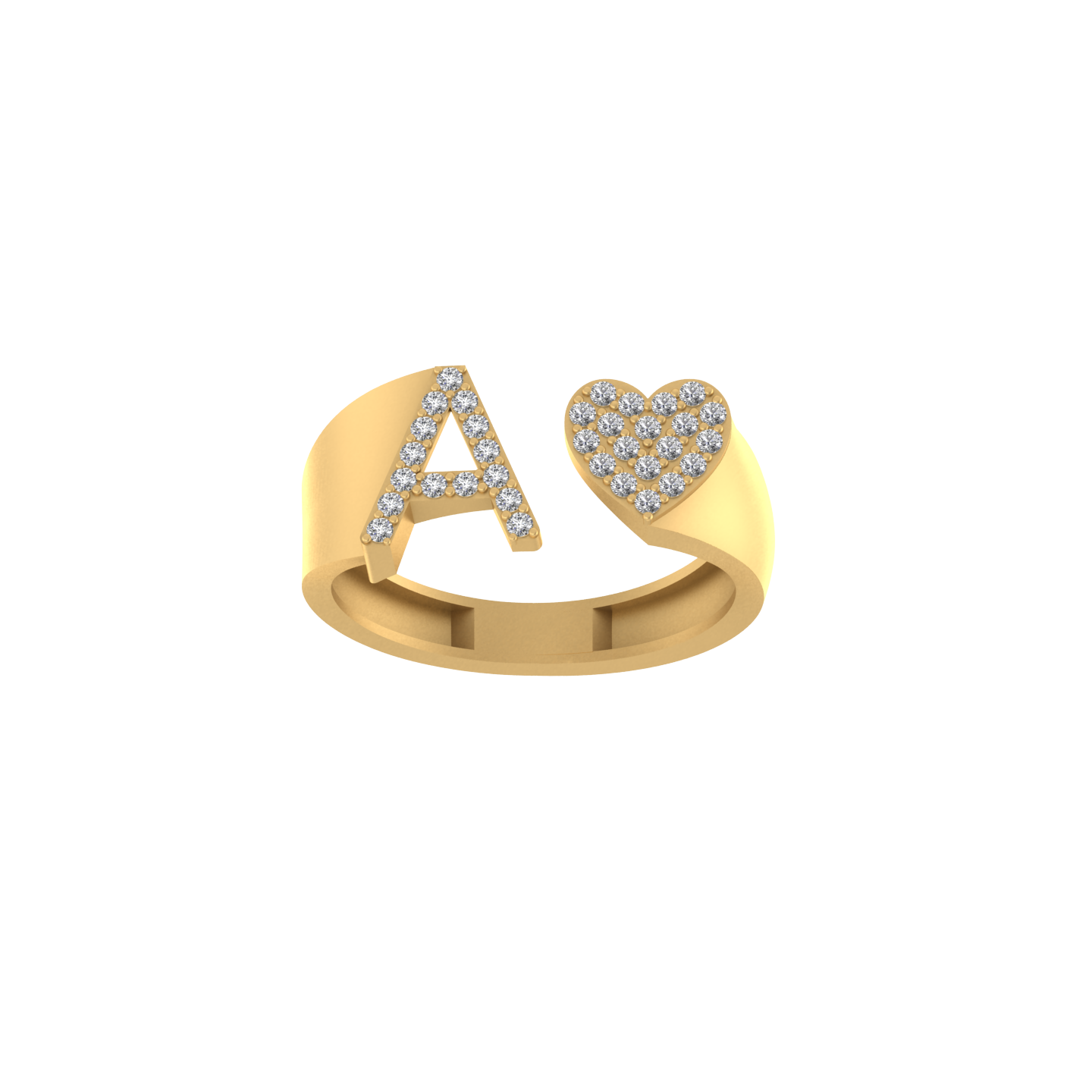 Letter A Ring, Gold Weight - 2.61 , Carat Weight - 0.27