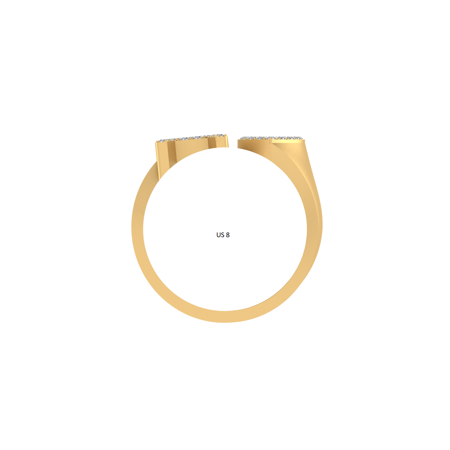 Letter A Ring, Gold Weight - 2.61 , Carat Weight - 0.27