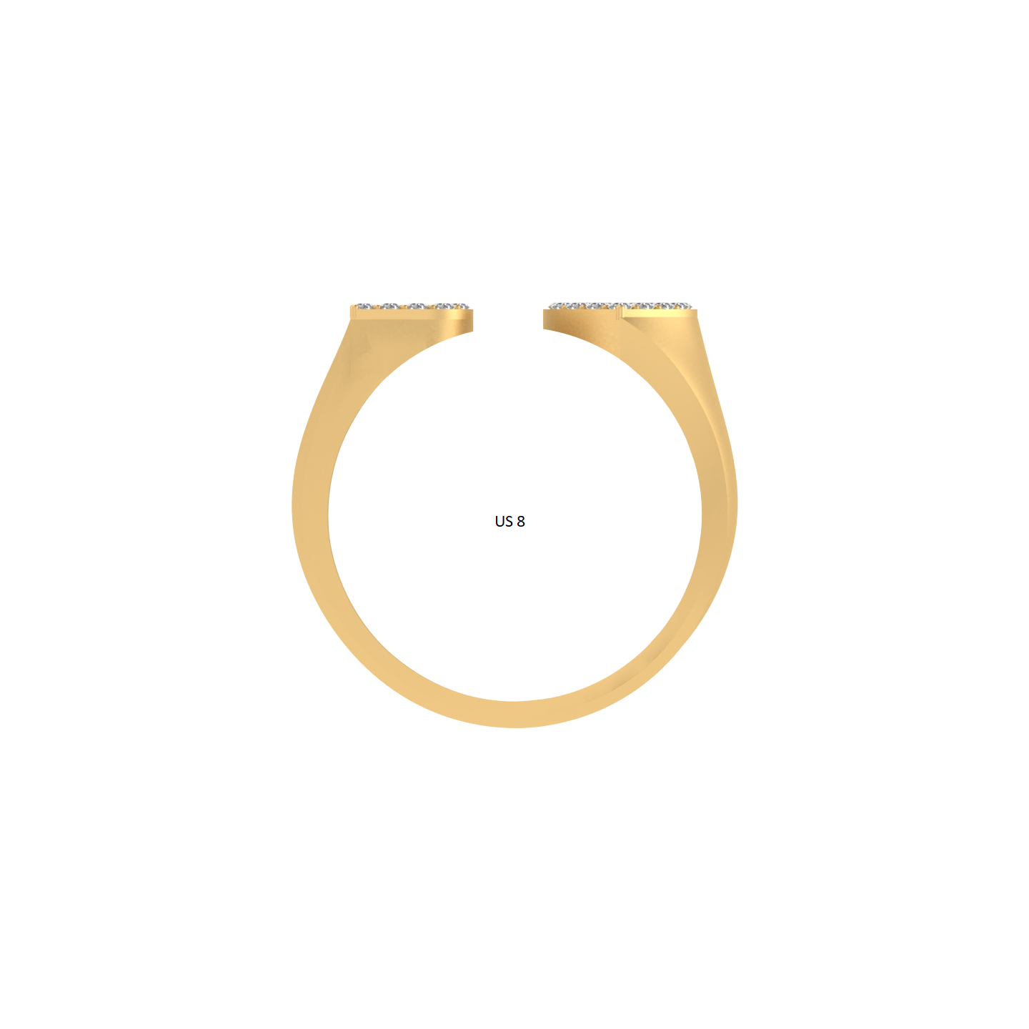 14K Gold letter B Ring 0.26 ctw