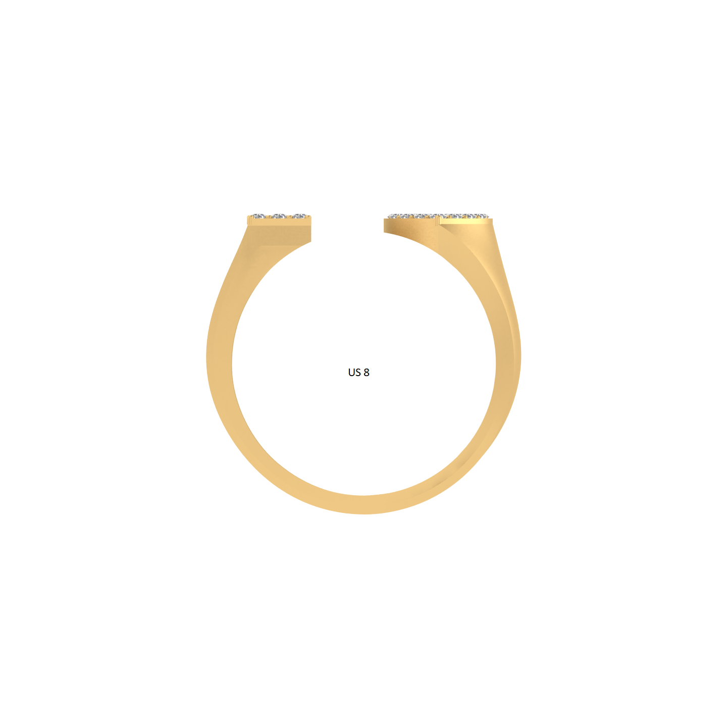 14K Gold letter E Ring 0.26 ctw