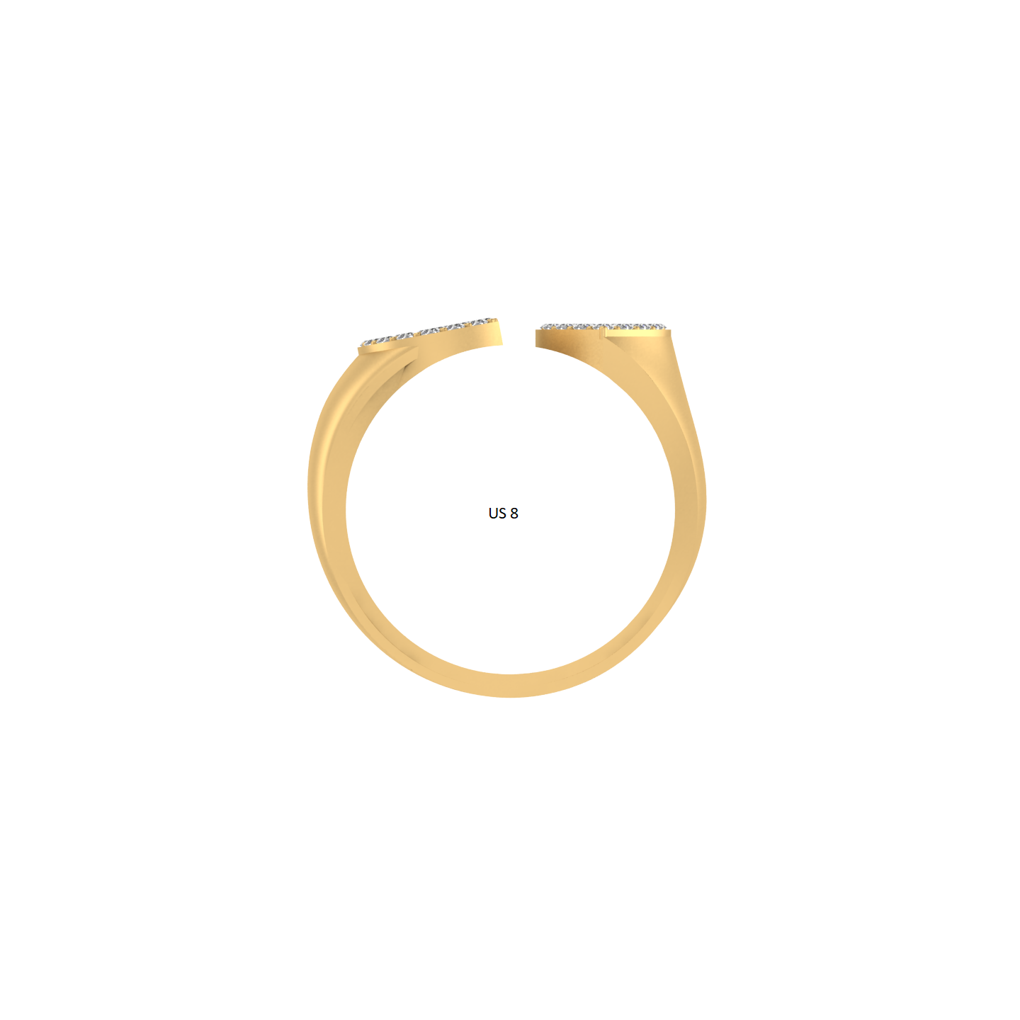 14K Gold letter G Ring 0.28 ctw