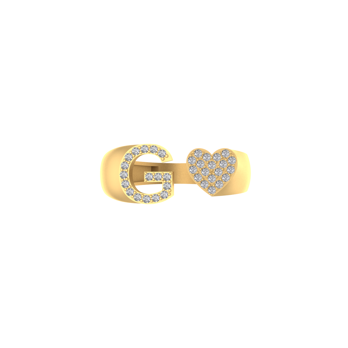 14K Gold letter G Ring 0.28 ctw