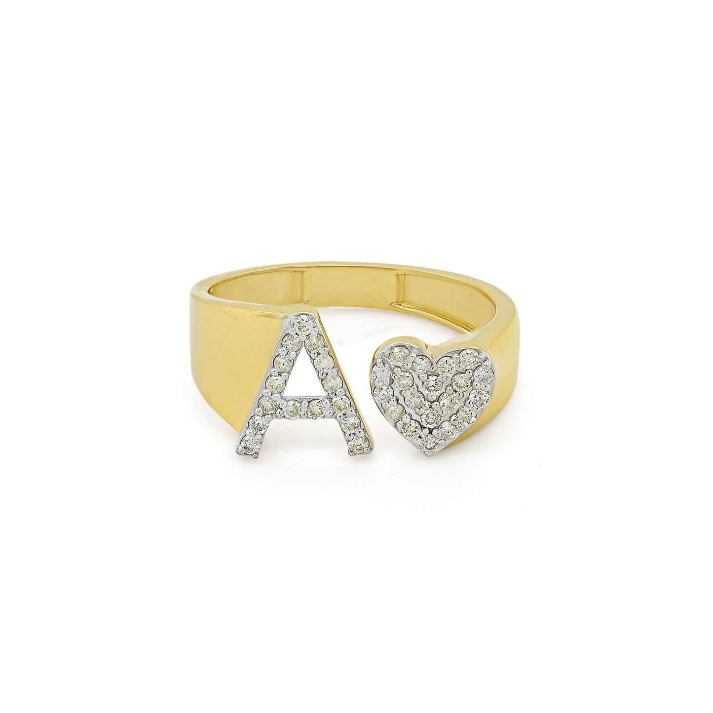 Letter A Ring, Gold Weight - 2.61 , Carat Weight - 0.27