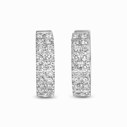 14k Solid Gold Diamond Hoop Earrings 1.5ctw