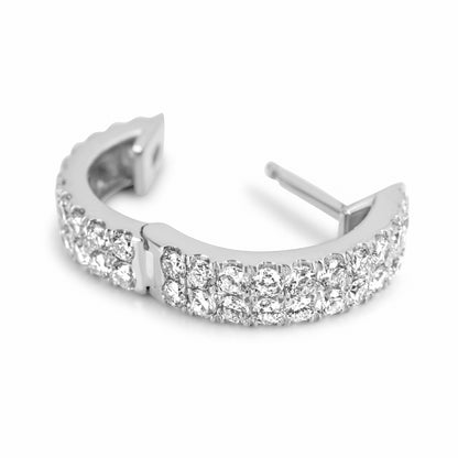 14k White Gold Diamond Hoop Earrings 1.5 ctw