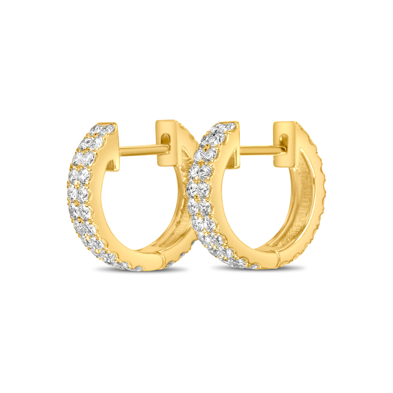 14k Solid Gold Diamond Hoop Earrings 1.5ctw