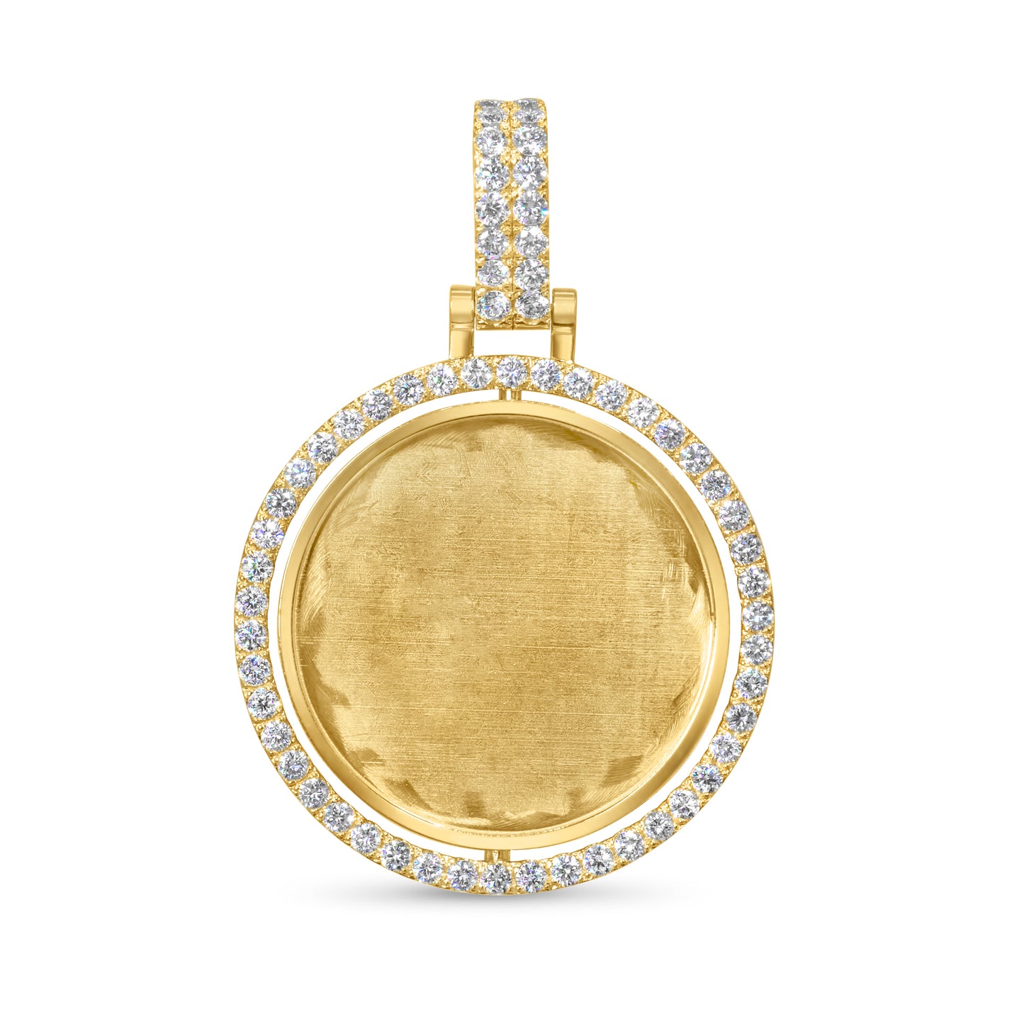 14K Yellow Gold Diamond Spinning Picture Pendant 1.82 ctw