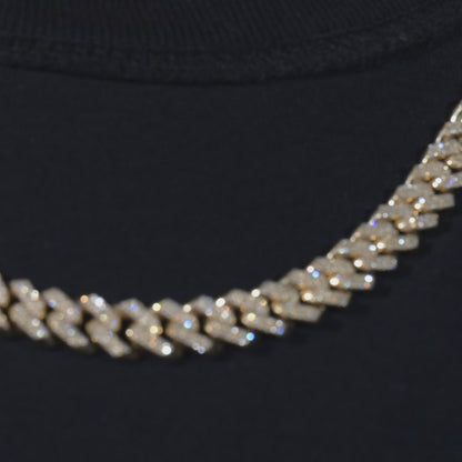 10K Gold Diamond Cuban Chain 9.75mm 6.81 CTW