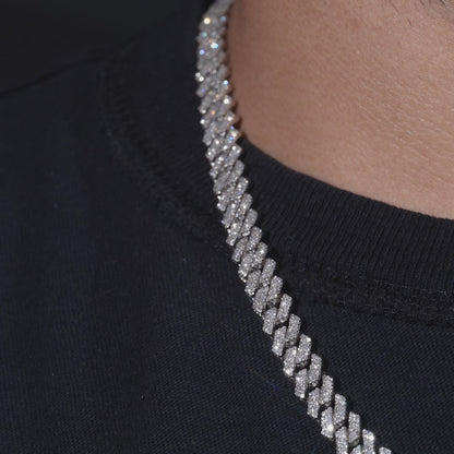 10K White Gold Diamond Cuban Chain 7.5mm 7.05 ctw