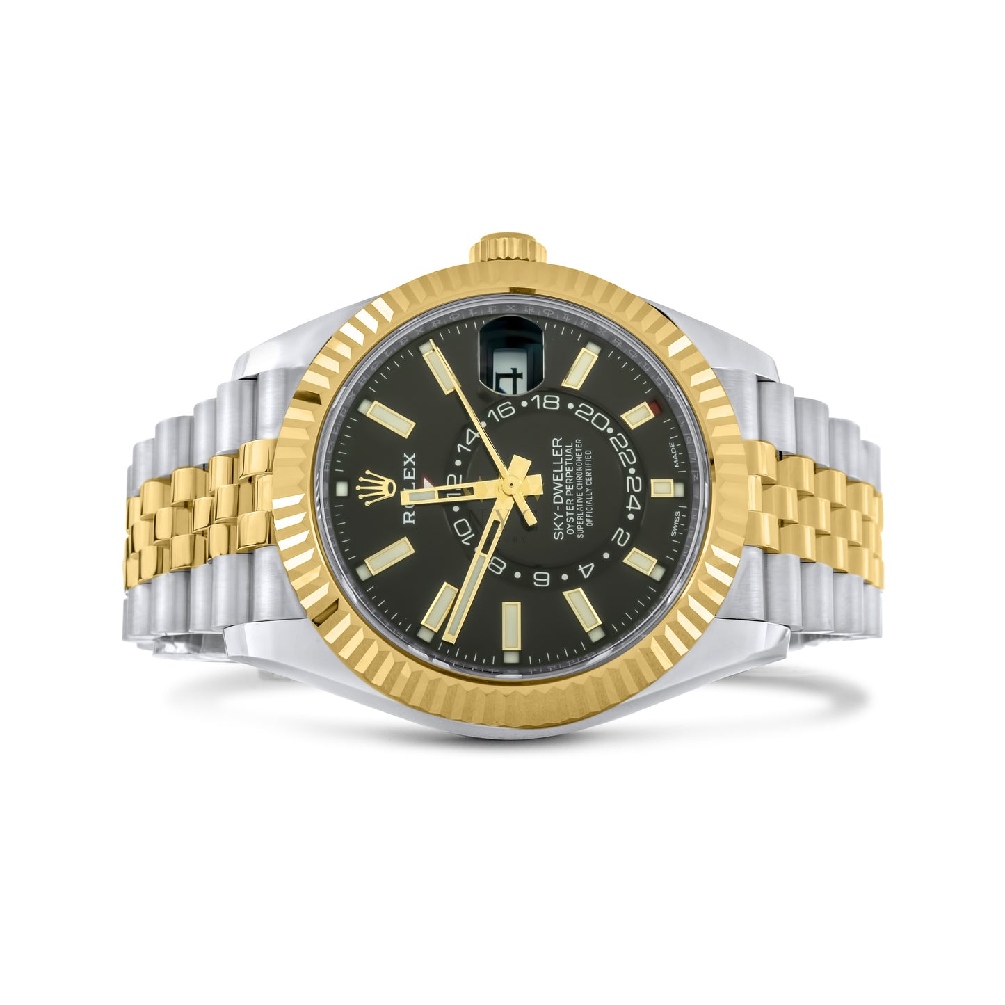 Rolex Sky-Dweller 42mm Two-Tone 18K Yellow Gold and Steel, Black Dial, Jubilee Ref. 326933 Unworn