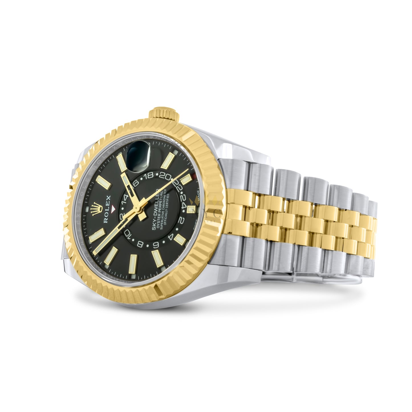 Rolex Sky-Dweller 42mm Two-Tone 18K Yellow Gold and Steel, Black Dial, Jubilee Ref. 326933 Unworn