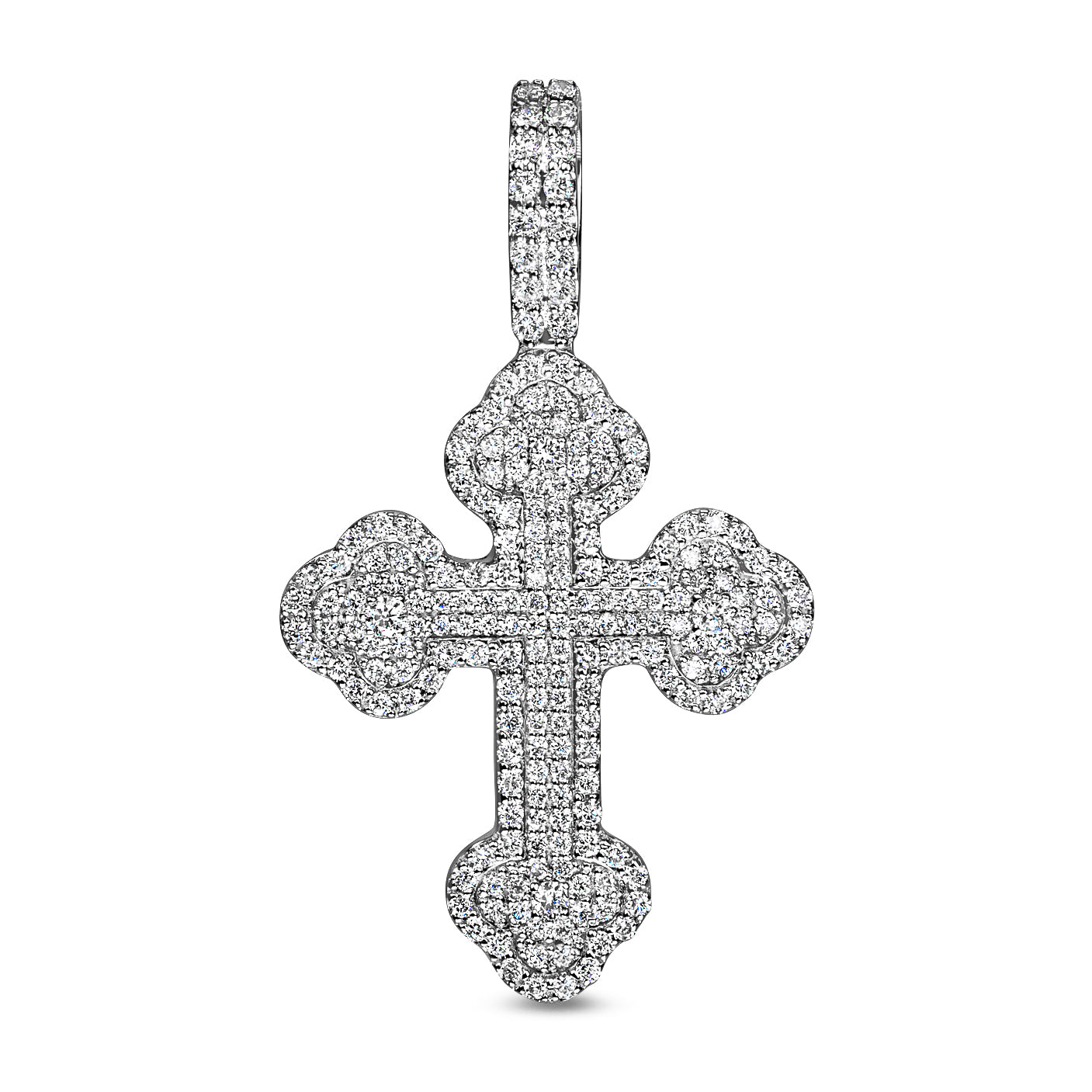 10K Rose Gold Diamond Cross Pendant 0.93 ctw