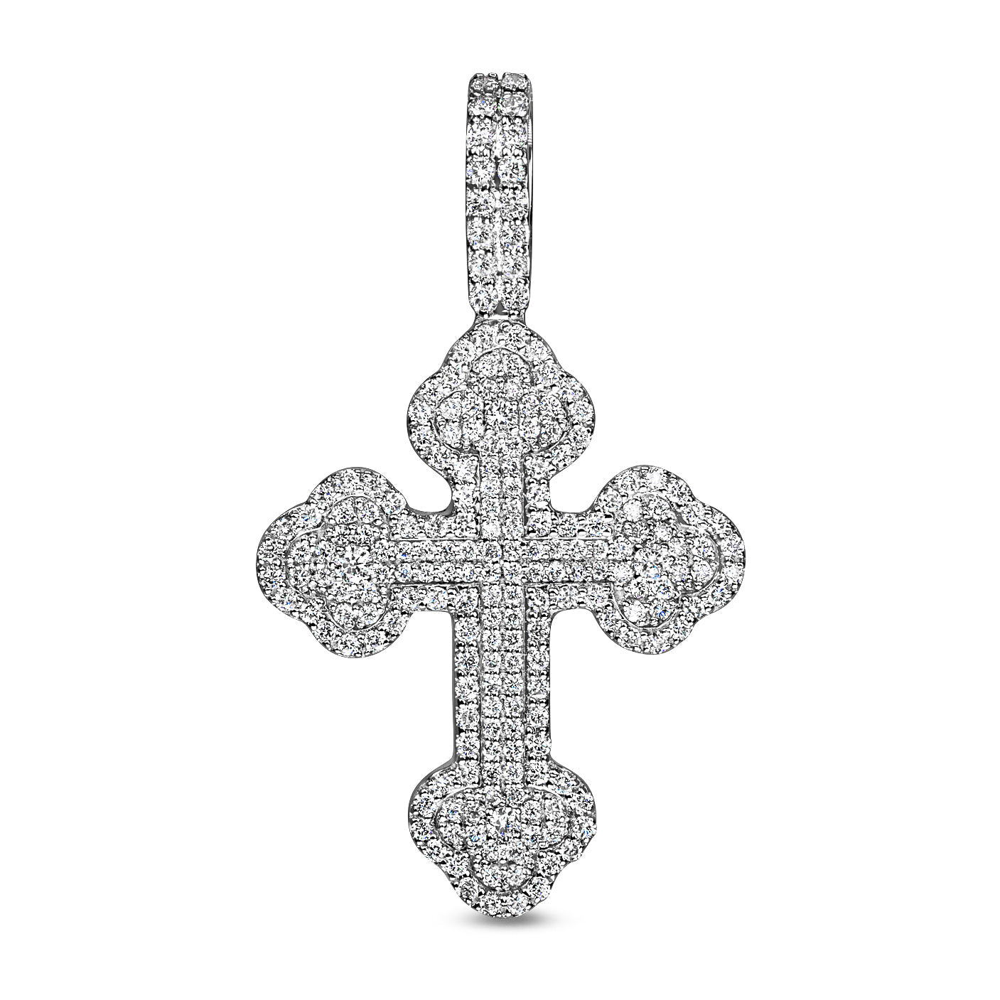 10K White Gold Diamond Cross Pendant 0.93 ctw