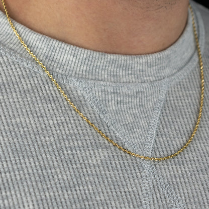 10K Gold Hollow Rope Chain 1.5mm