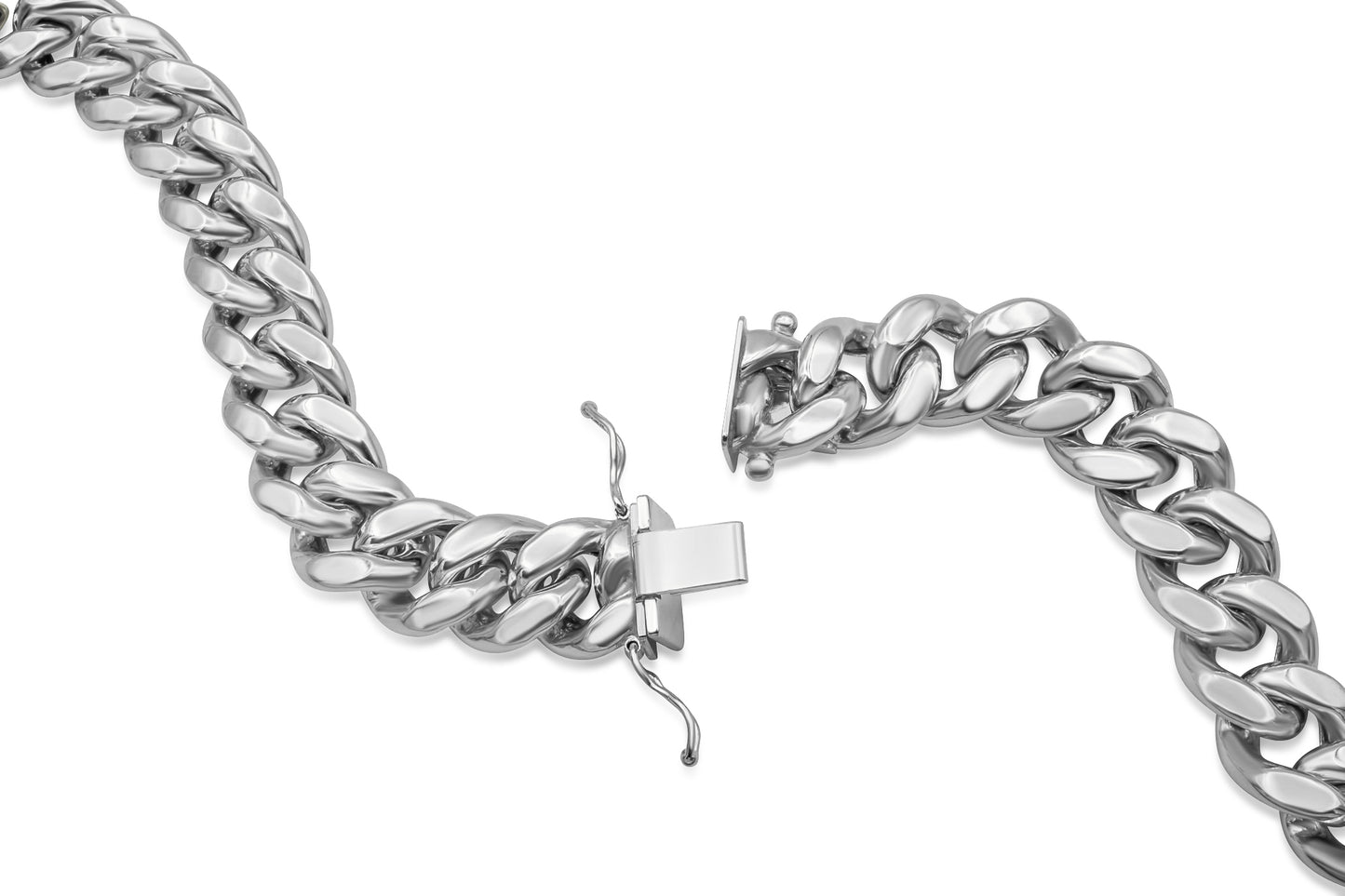 10K Hollow White Gold Cuban Chain 11.5mm