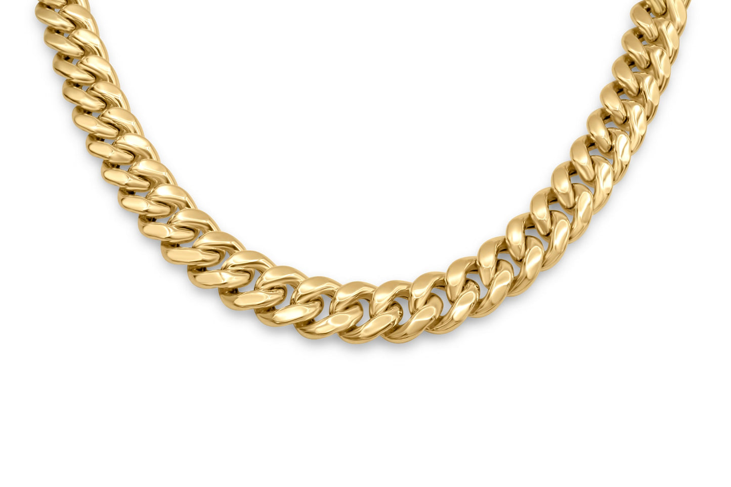 10K Hollow Yellow Gold Cuban Chain 8.5mm