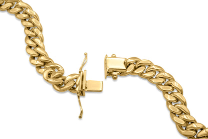 10K Hollow Yellow Gold Cuban Chain 8.5mm