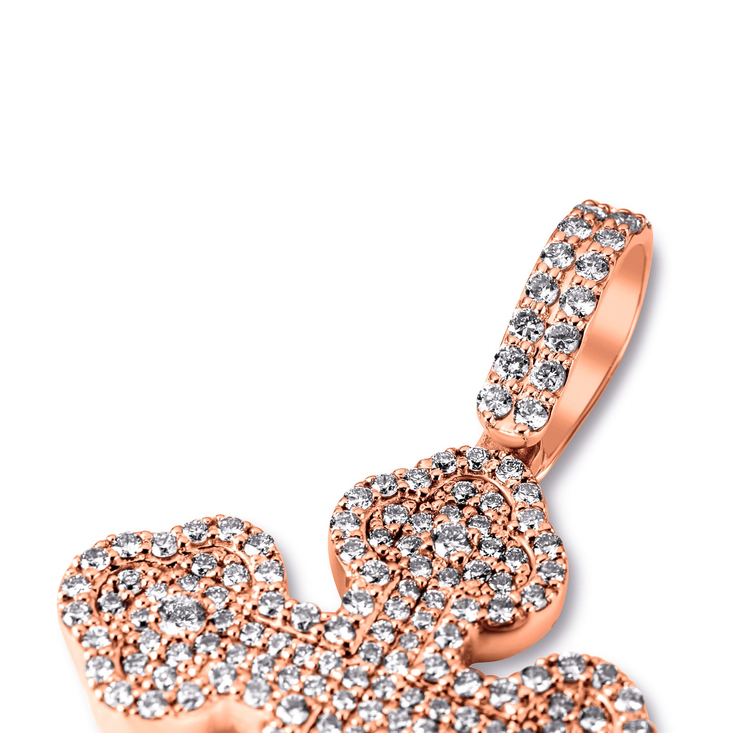 10K Rose Gold Diamond Cross Pendant 0.93 ctw