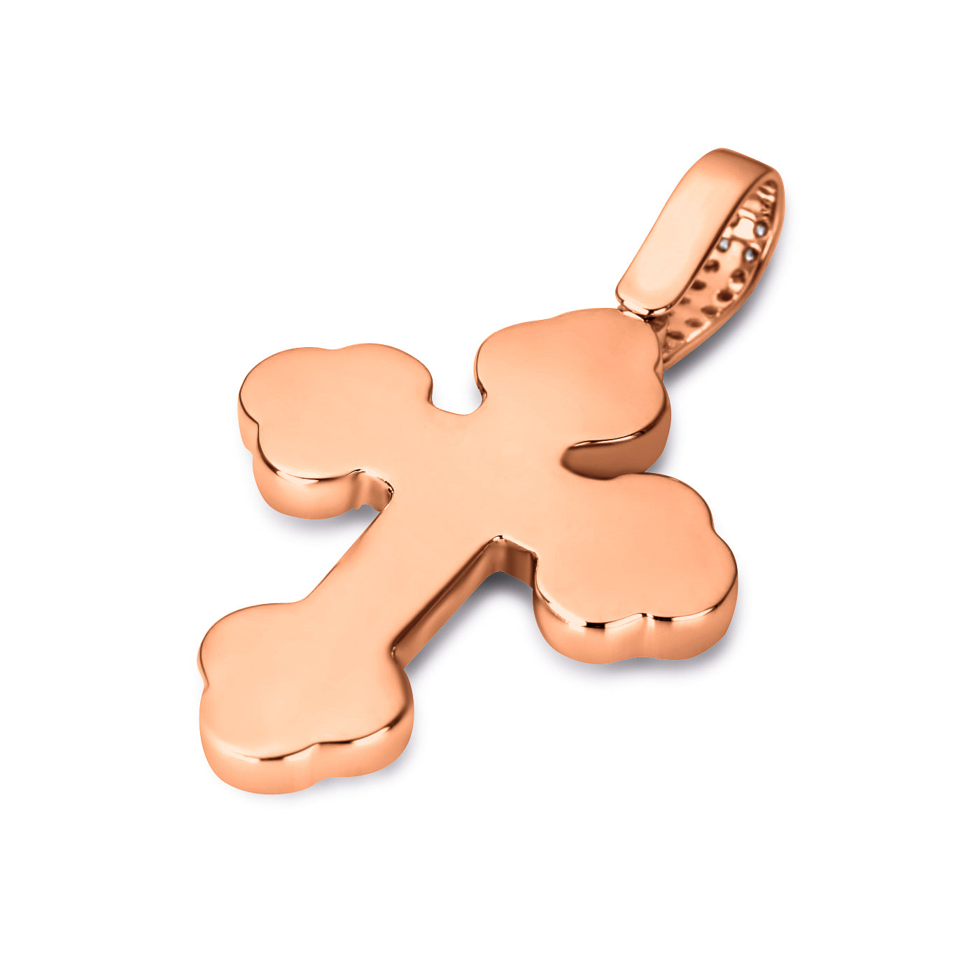 10K Rose Gold Diamond Cross Pendant 0.93 ctw