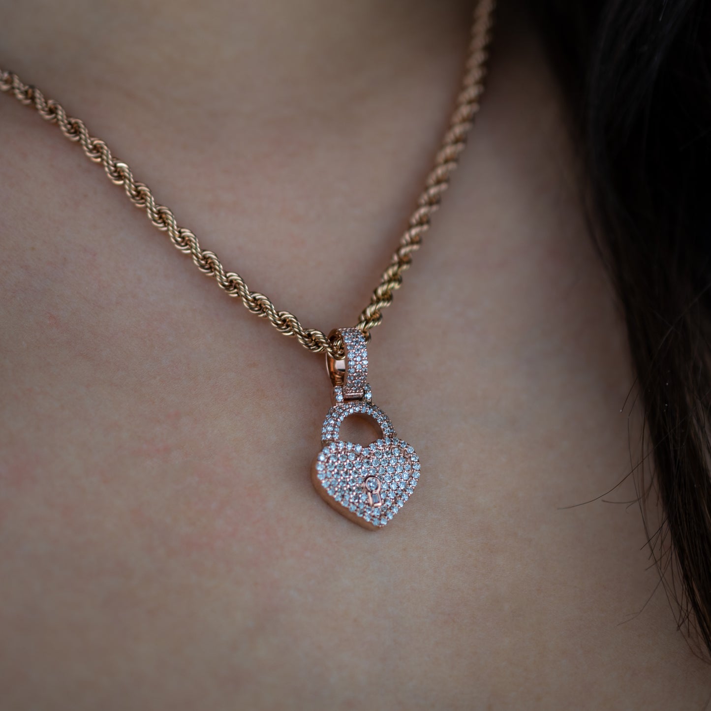 10K Rose Gold Diamond Heart Locket Pendant 0.83 ctw