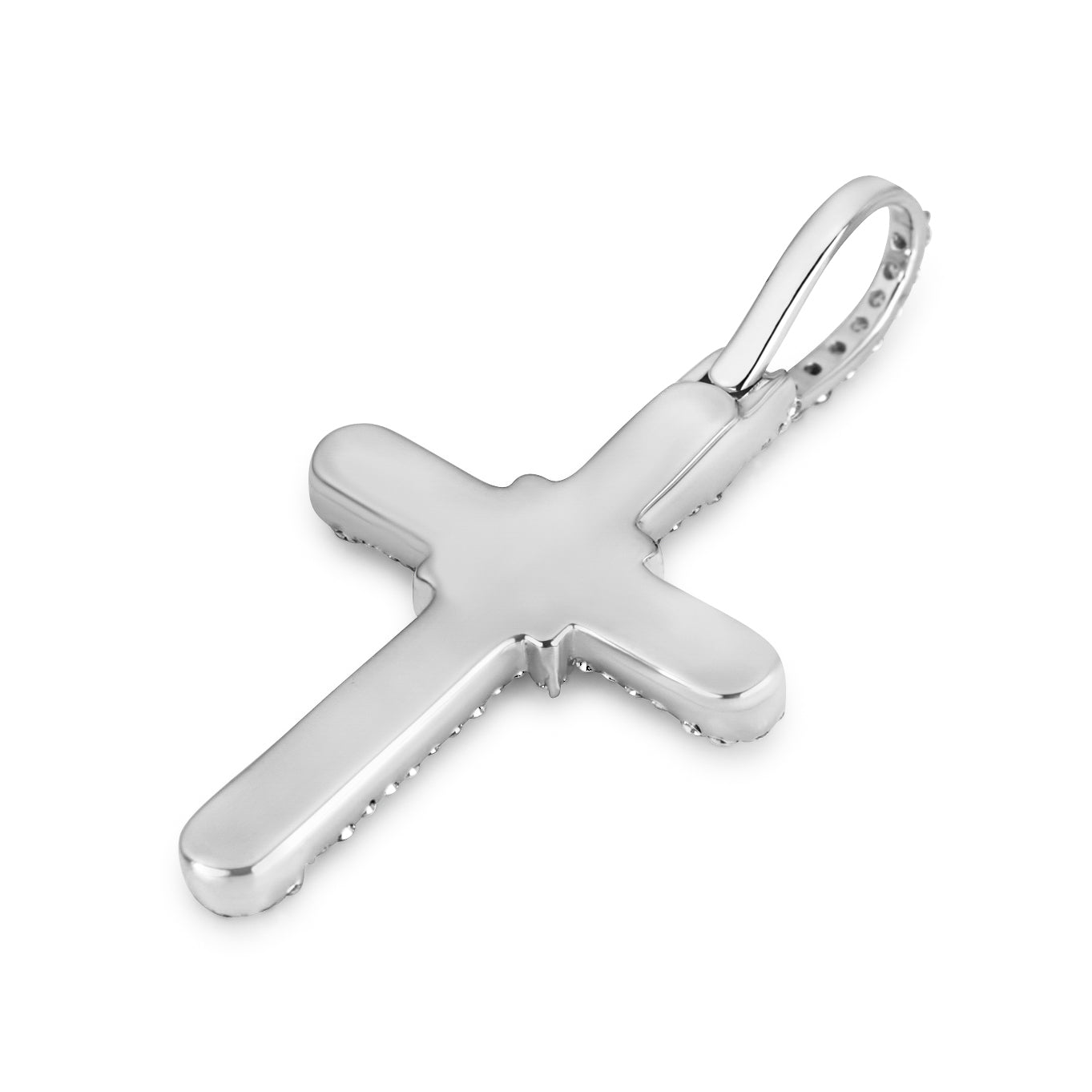 10K White Gold Diamond Cross Pendant 0.82 ctw