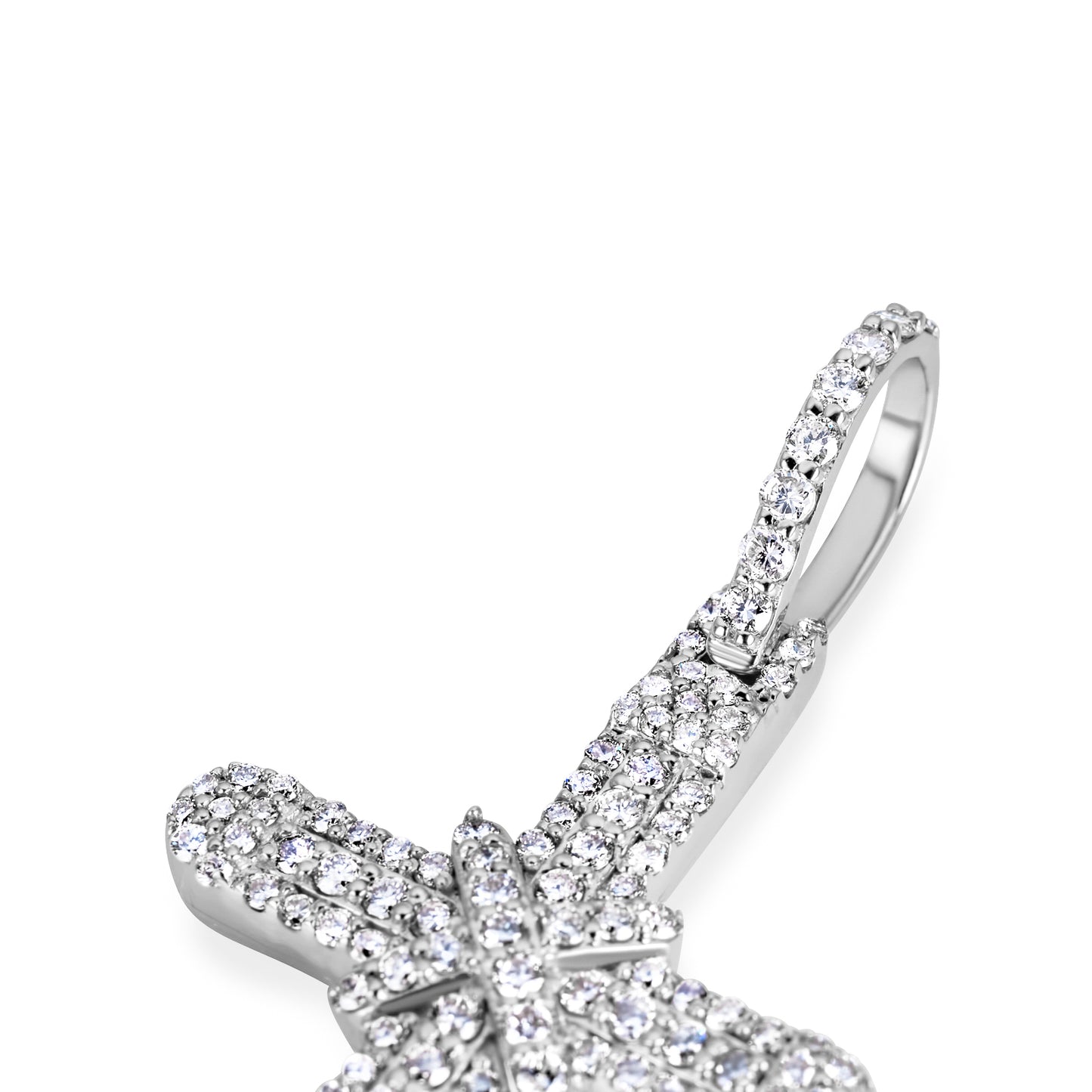 10K White Gold Diamond Cross Pendant 0.82 ctw