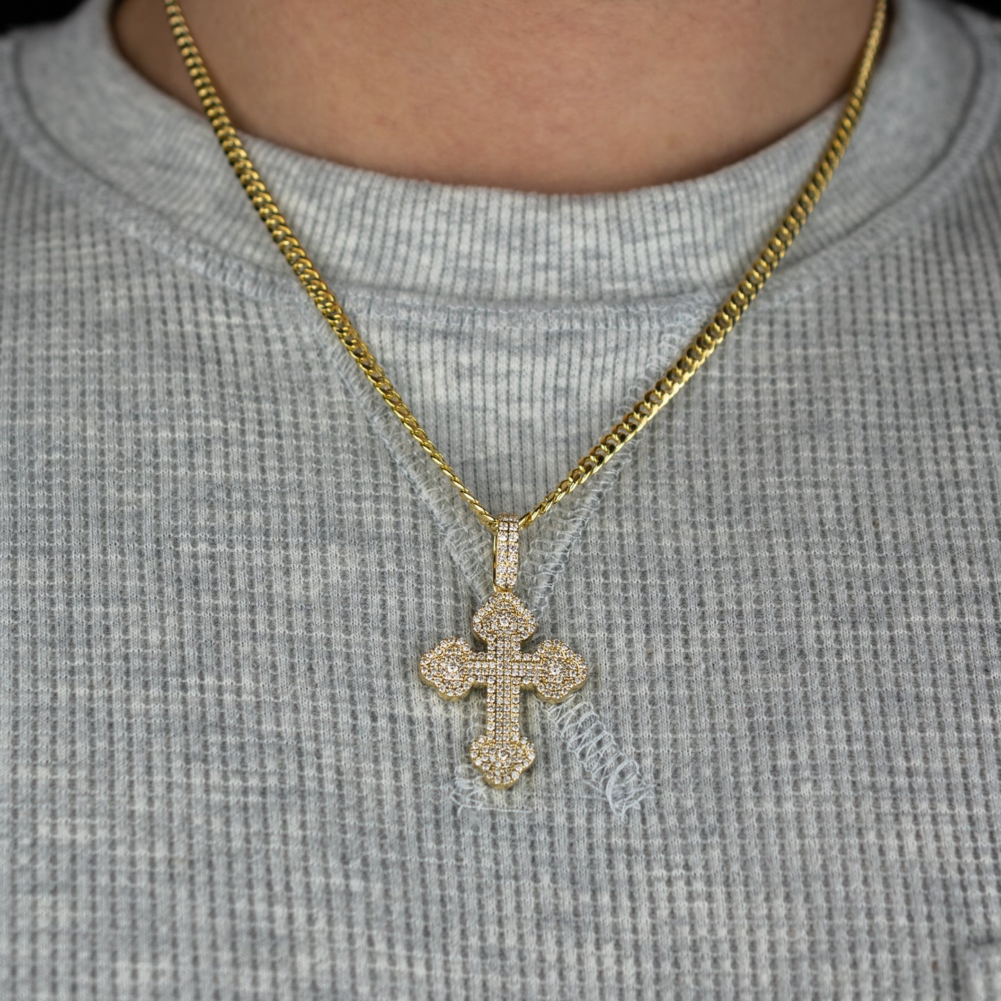 10K Yellow Gold Diamond Cross Pendant 1.54 ctw