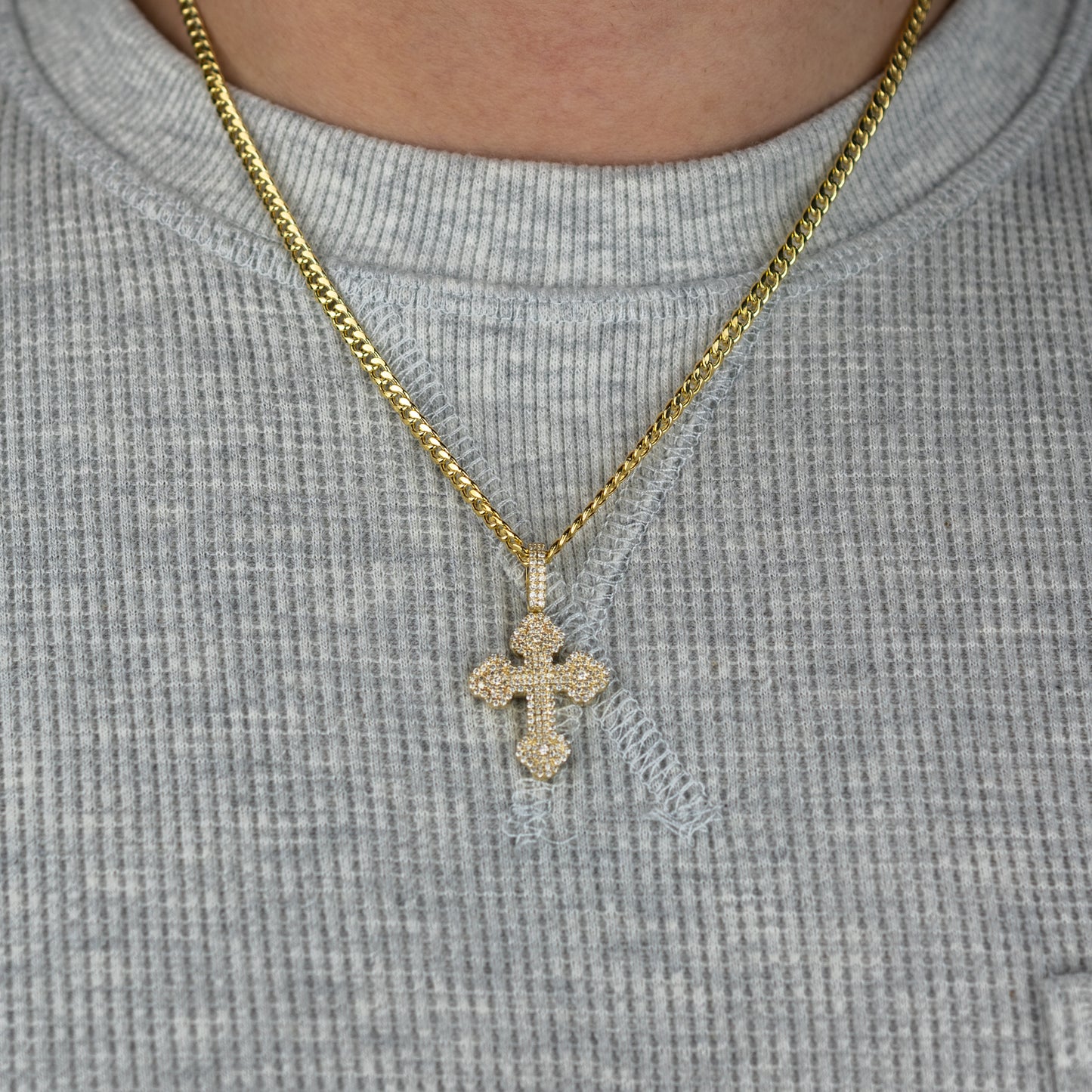 10K Yellow Gold Diamond Cross Pendant 0.93 ctw