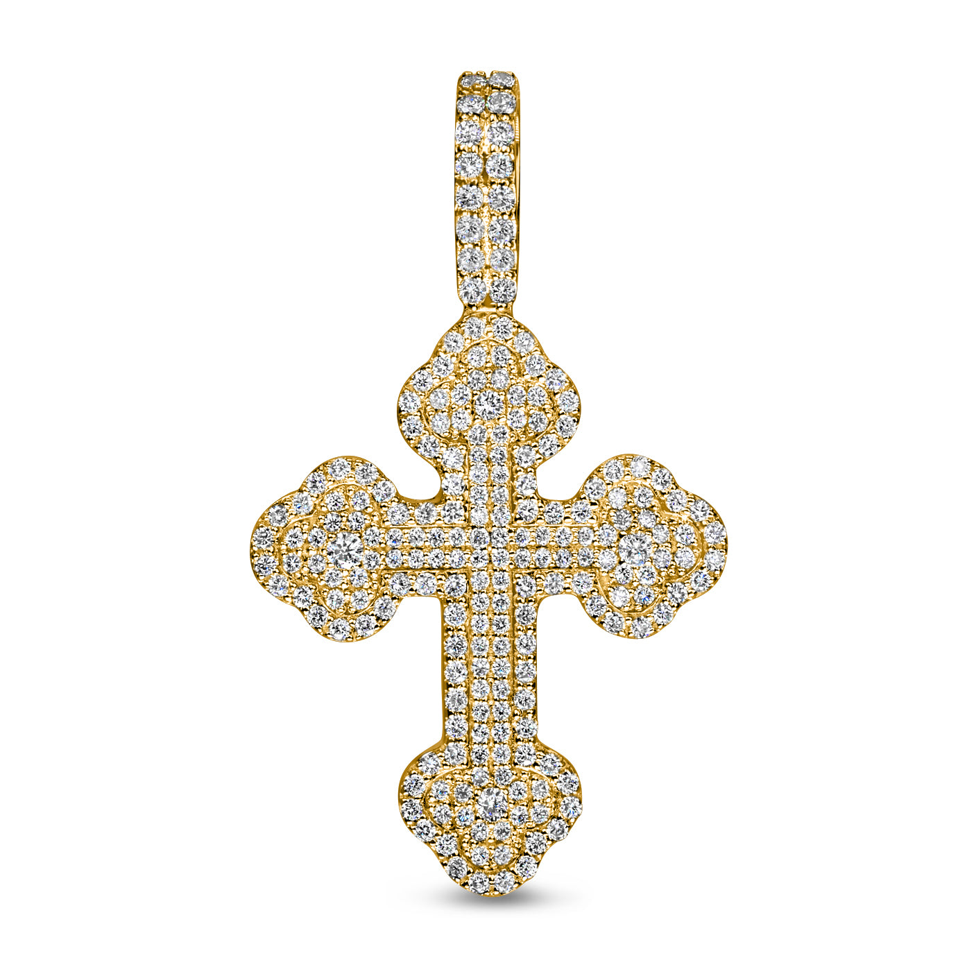 10K Rose Gold Diamond Cross Pendant 0.93 ctw