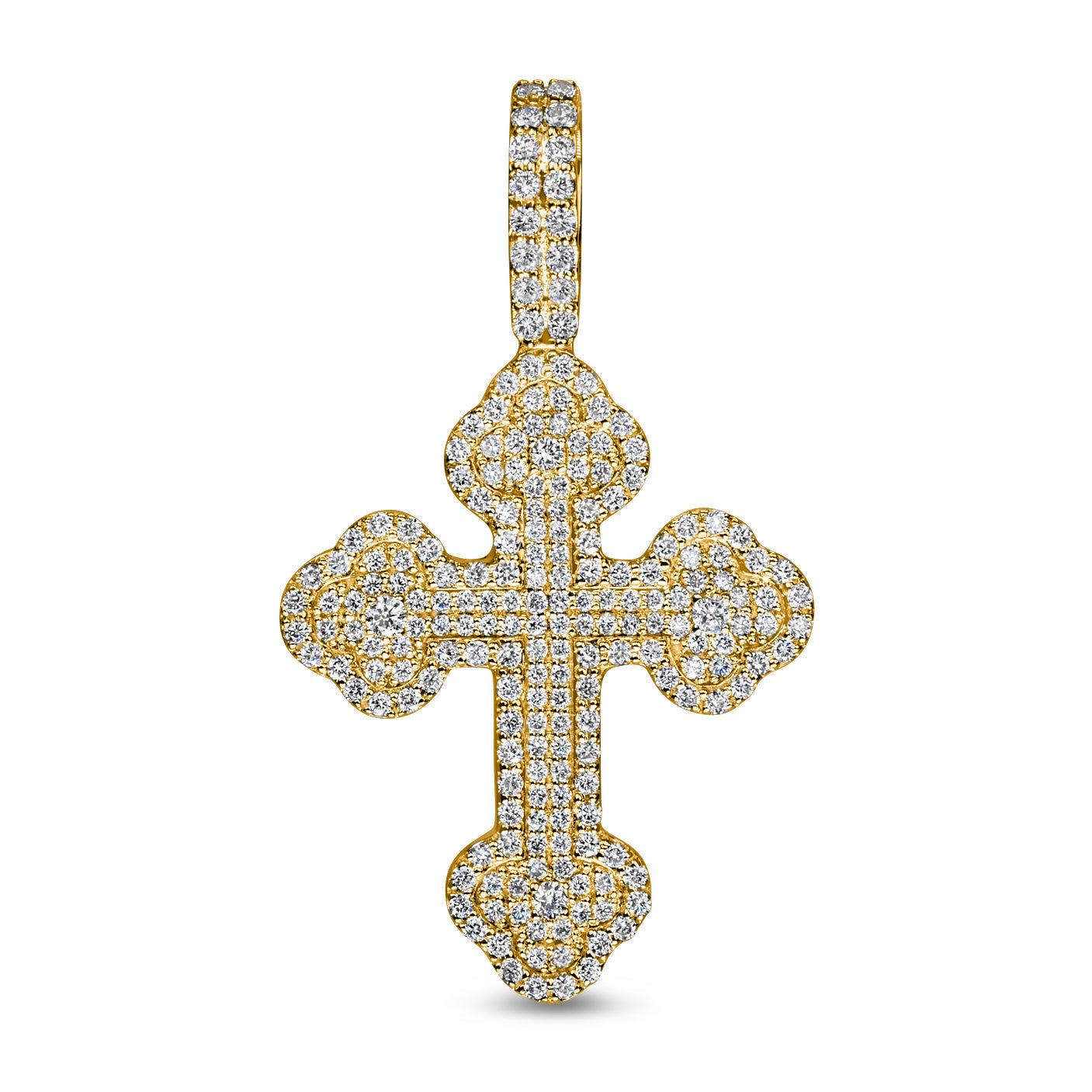 10K Yellow Gold Diamond Cross Pendant 1.54 ctw