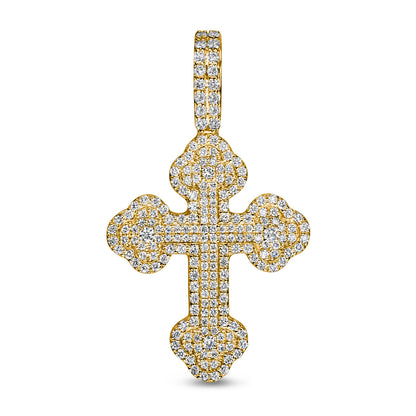 10K White Gold Diamond Cross Pendant 0.93 ctw