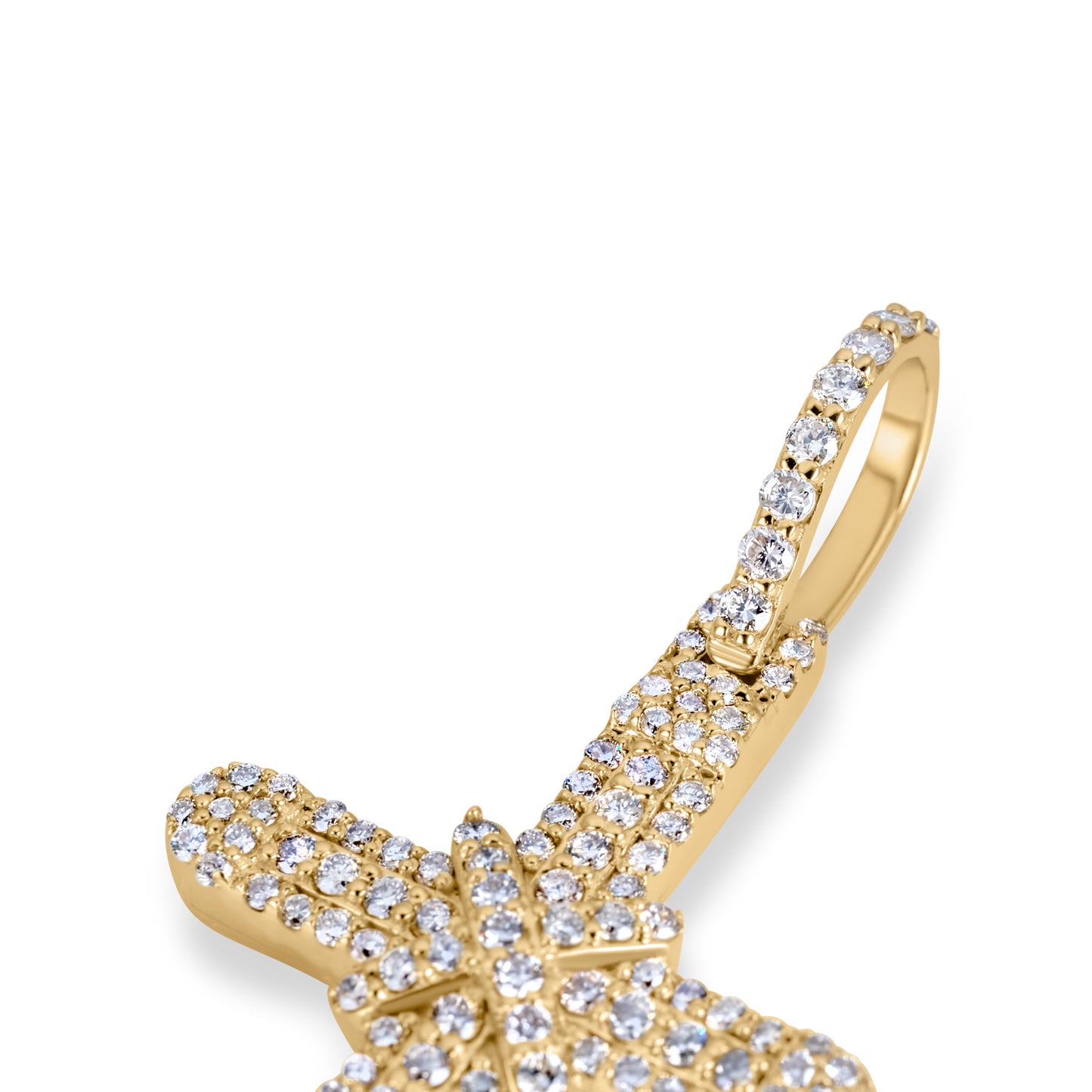 10K Yellow Gold Diamond Cross Pendant 0.82 ctw