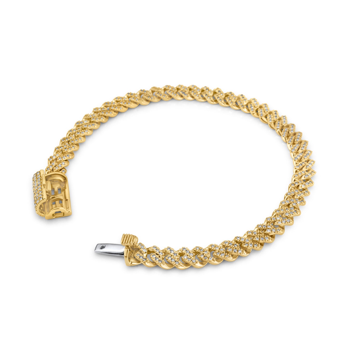 10K Yellow Gold Diamond Cuban Link Bracelet 5.7mm 1.41ctw