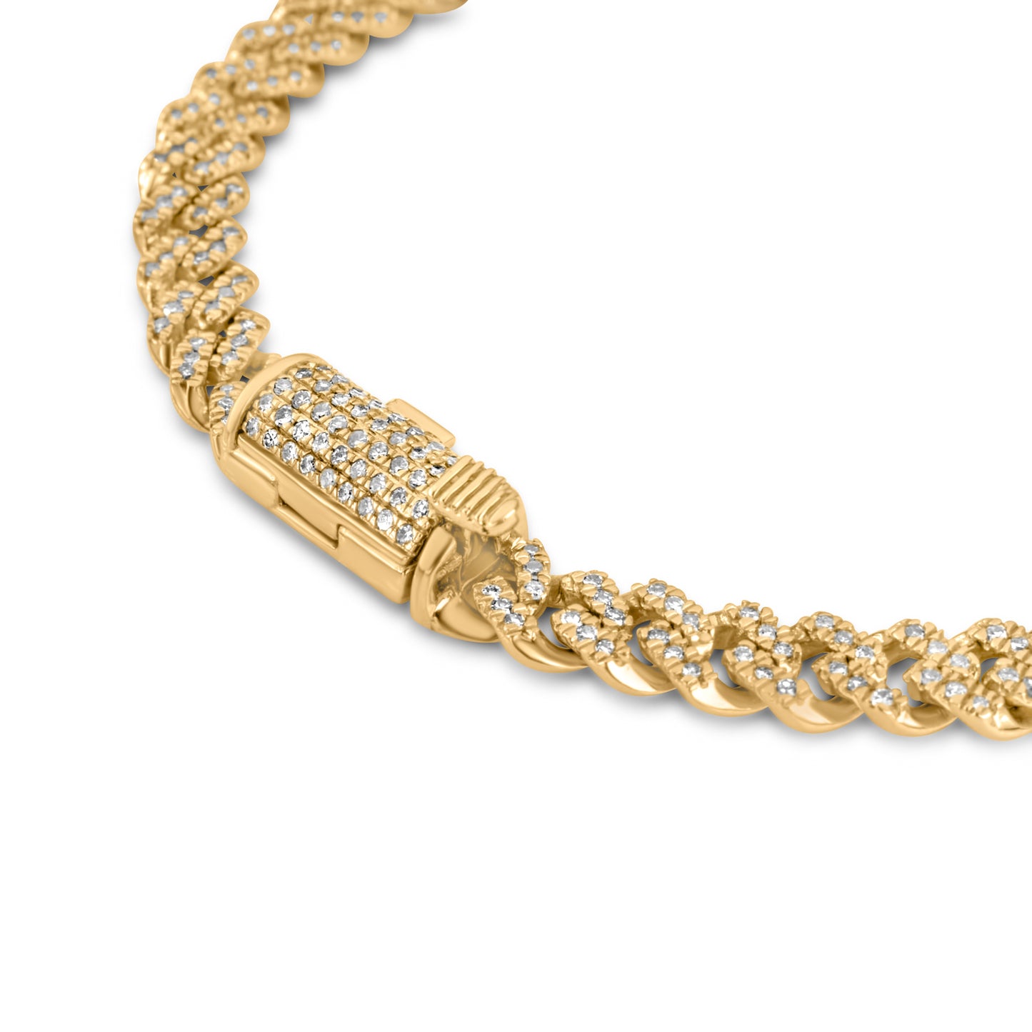 10K Yellow Gold Diamond Cuban Link Bracelet 5.7mm 1.41ctw