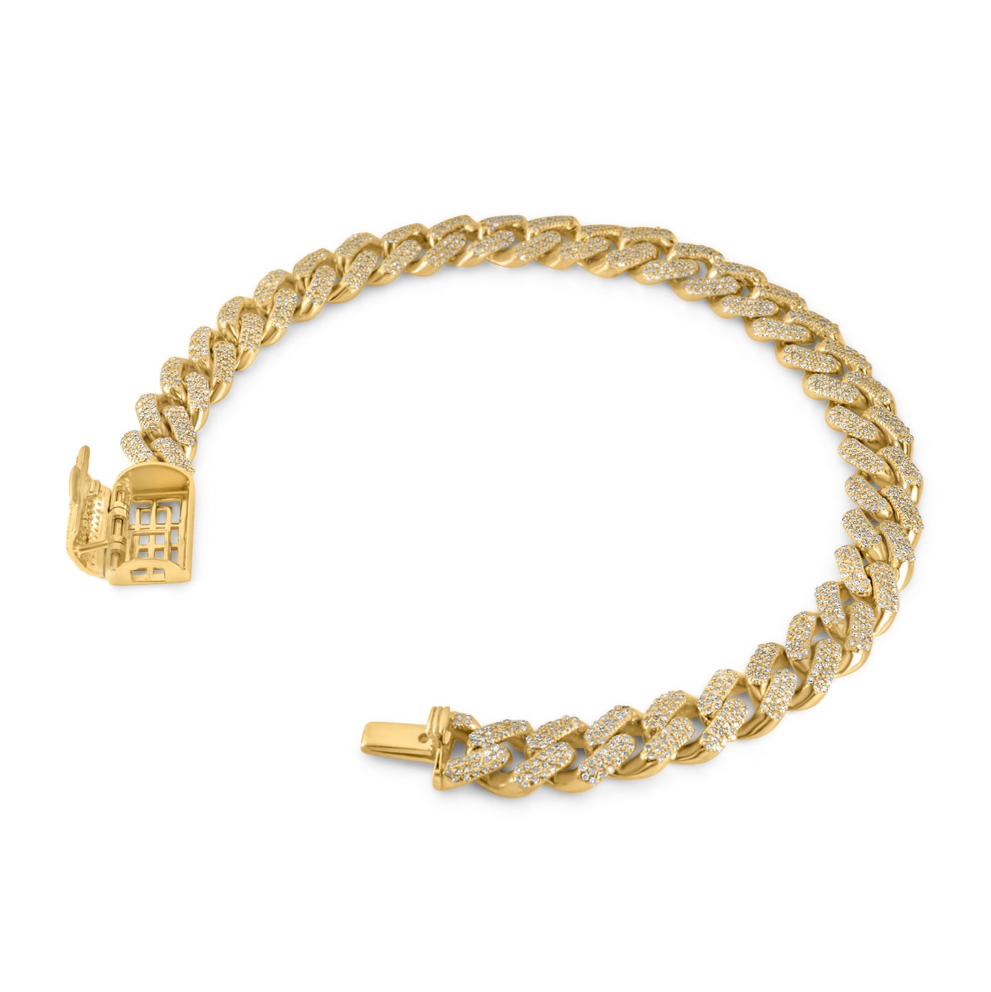 10K Yellow Gold Diamond Cuban Link Bracelet 8.3mm 2.69ctw